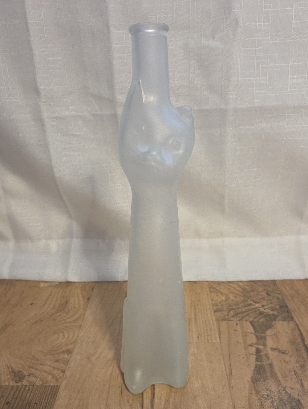 Moselland Riesland Rheinhessen Happy Cat Clear Frosted Empty Bottle